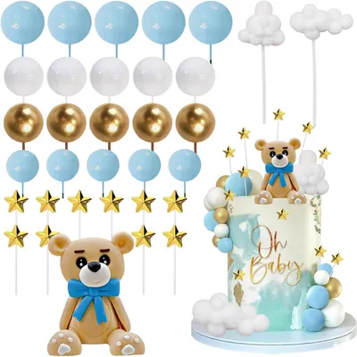Produktbild von Bären Kuchen Toppers Set von 33 für Festdekoration