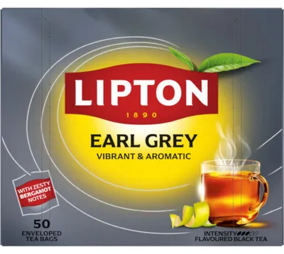 Produktbild von Lipton Earl Grey Schwarzer Tee, 50 Beutel, 100 g, Aromatisierter Schwarztee