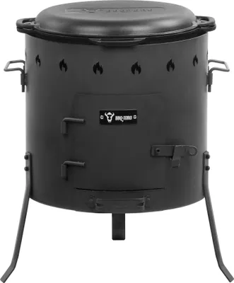 Obrázek produktu pro BBQ-Toro litinový kazan 19L s kazanovou troubou Ø 45 cm, litinový hrnec s poklicí, kotlík na guláš, kotlík na oheň