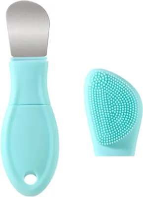 Produktbild von Silicone Gesichtsreiniger 2-in-1, Blackhead Remover, für Herren und Damen, mit Edelstahlspatel, Schwarz