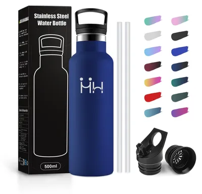 Productafbeelding van Thermosfles van 500 ml, thermoskan zonder BPA, drinkfles met rietje, lekvrij