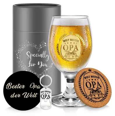 Bierglas für Opa – personalisiertes Geschenk mit Gravur, 400 ml