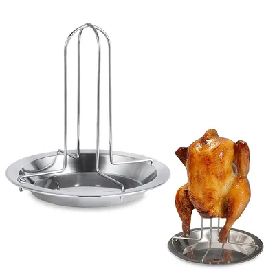 Produktbild von 2er SET Hähnchenbräter,Hähnchen Ständer,aus Edelstahl,16.5*17cm,für Zuhause und Camping,Ständer für Grill, Ofen, Smoker,Bratentopf
