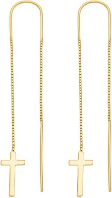 Produktbild von Kreuz-Ohrhänger 925er Silber gold SE0754