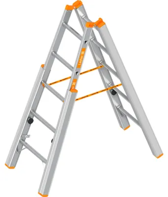 Produktbild von Layher Topic 1061 Treppenstehleiter 2x5 Sprossen