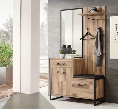 Produktbild von Kompaktgarderobe Garderobe Minigarderobe Standgarderobe Flurmöbel "Husum I"
