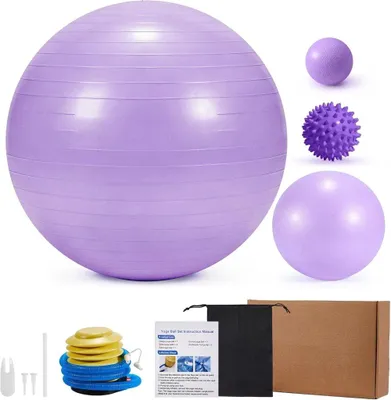 Produktbild von 4-teiliges Gymnastikball-Set mit Pilatesball und Massagebällen – Yoga – Core-Training – Fitness