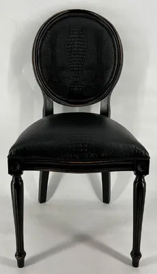 Produktbild von Casa Padrino Barock Kunstleder Esszimmer Stuhl Schwarz - Barock Möbel