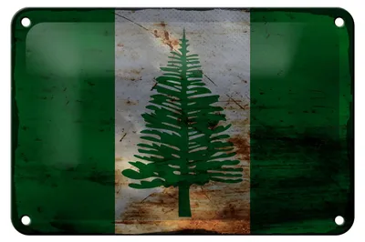 Produktbild von Blechschild Flagge Norfolkinsel 18x12cm Flag Rost Dekoration
