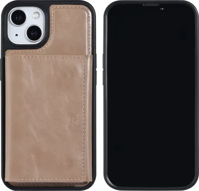 Zdjęcie produktu dla UNIQ Accessory iPhone 13 & 14 Hardcase Backcover - Biały, wyjmowane etui na karty - Różowe złoto
