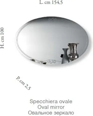 Produktbild von Spiegel Eleganter Art déco Style Wohnzimmer Oval Klassische Möbel Wandspiegel