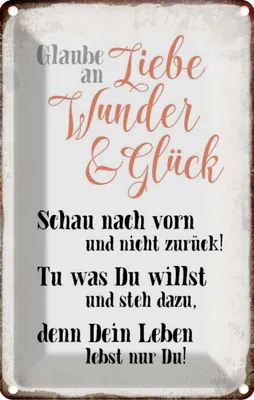 Produktbild von vianmo Blechschild 18x12 cm glaube an Liebe Wunder Glück Dekoration