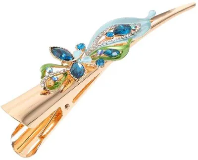 Produktbild von Elegante Eendenbekhaarspeld mit Glitzerblumen für Mädchen und Frauen Haarspange für Hochzeiten und Partys