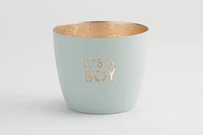 Produktbild von Madras, Windlicht, M, It's a boy, pastellblau/gold