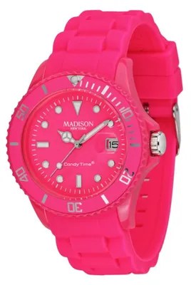 Zdjęcie produktu dla Madison U4503-48-1 Candy Time Analog Damenuhr mit Silikonband w kolorze różowym