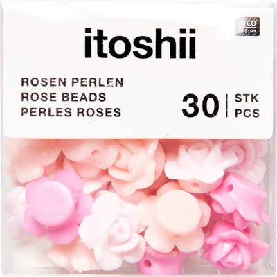 Produktbild von itoshii Perlen, Rosen, 30 Stück Rosa-Mix
