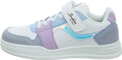 Produktbild von Dockers Kinder-Mädchen-Sneaker-Slipper-Klettschuh Weiß-Blau-Pink, Farbe:weiß, EU Größe:39