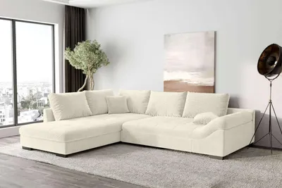 Produktbild von 99rooms Terra Ecksofa Cordstoff POSO Creme Links ohne Schlaffunktion