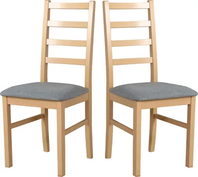 Produktbild von Esszimmerstuhl, Holz Eiche Massiv Stuhl Stühle Küchenstuhl - Set 2x Nilo 8 , sonoma