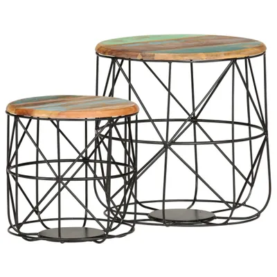 Image de Tables basses 2 pcs Bois de récupération massif