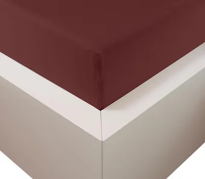 Produktbild von Traumschloss Premium Plus Edel-Jersey Spannbettlaken 90-120 x 200-220 cm bordeaux 260g/m², 47,5% Mako Baumwolle, 47,5% Lyocell, 5% Elasthan