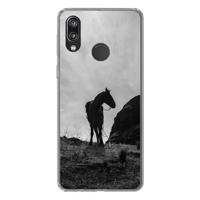 Produktbild von MuchoWow® Handyhülle Schutzhülle Hülle für Huawei P20 Lite (2020) Pferd - Wolken - Wiese Silikon Softcase Handy Hülle - Kartenhalter