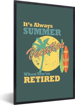 Produktbild von MuchoWow® MuchoWow® Gerahmtes Poster Vintage - Sommer - Surfen 20x30 cm - Poster mit zchwarzem Bilderrahmen - Drucken - Bilder Poster im Rahmen