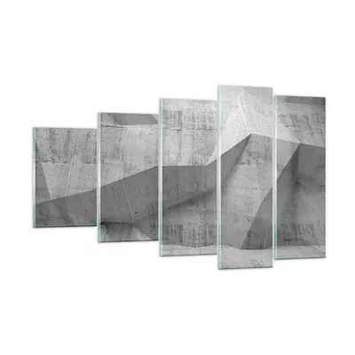 Produktbild von Bilder auf glas - 5 Teile - Beton Wand Grau - 100x60cm - Glasbilder - Wandbilder - Bilder - zum Aufhängen bereit - Wanddekoration aus Glas - Glas Bilder - Wandbild auf Glas - GEG100x60-4183