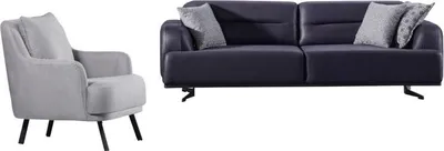 Immagine prodotto di Divano set divano poltrona 2 pezzi imbottito combinazione soggiorno set