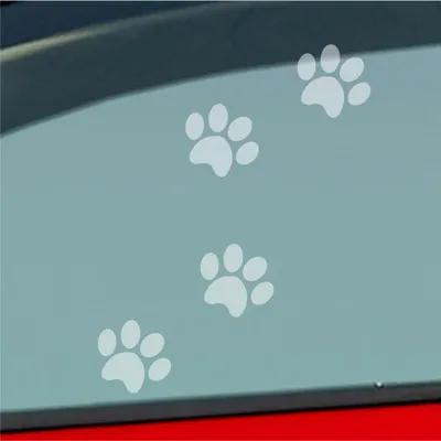 Produktbild von Auto Aufkleber Pfoten Paws Dog Hund Haustier Tier Pfote Paw 8x10 cm Milchglas Sticker Heckscheibenaufkleber