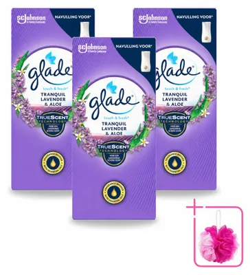 Image de 3 recharges Glade Touch & Fresh – Lavande et Aloe – 10 ml – Pack économique – 3 pièces