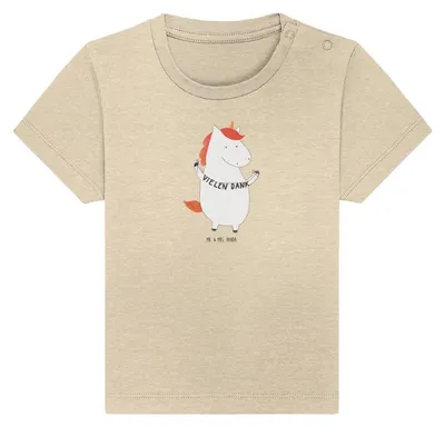 Produktbild von Mr. & Mrs. Panda  T-Shirt Einhorn Dankeschön 24. - 36. Monat - Natural Raw - Geschenk, Organic Baby, Unicorn, Danke, Shirt, Babyshirt, Top, Baumwollshirt, Einhörner
