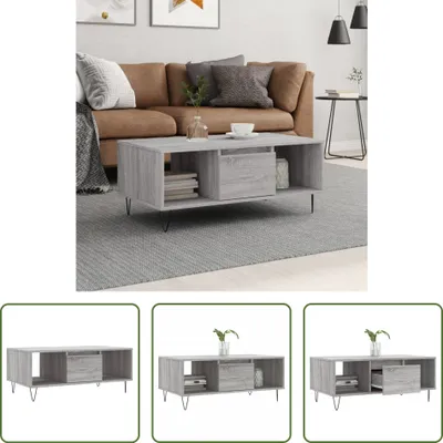 Produktbild von The Living Store Couchtisch Grau Sonoma 90x50x36,5 cm Holzwerkstoff