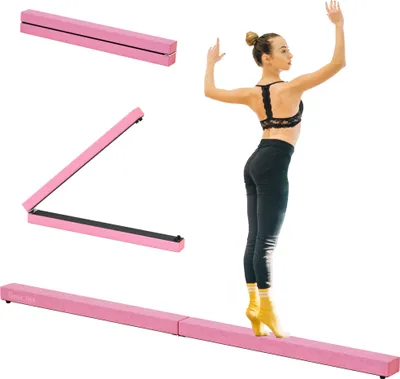 Immagine prodotto di Trave di equilibrio da 210 cm, pieghevole, per uso interno ed esterno, con portata massima di 120 kg, rosa