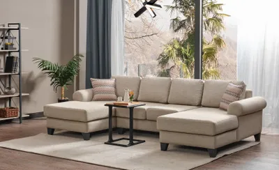 Produktbild von Wohnlandschaft Ecksofa U-Form Couch Sitz Polster Sofa Luxus Möbel Sofas modern