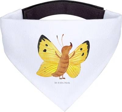 Produktbild von Mr. & Mrs. Panda Hund Halstuch Schmetterling Zitronenfalter - Weiß - Geschenk, Lustige Sprüche, Außergewöhnlich, Hundehalstuch, Für Hunde, Anders, Fakt, Liebe