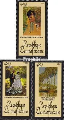 Produktbild von Briefmarken Zentralafrikanische Republik 2011 Mi 3443-3445 (kompl.Ausg.) postfrisch Gemälde von Monet