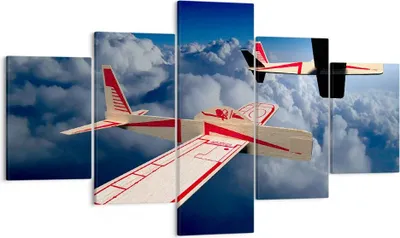 Produktbild von Bild auf Leinwand - Leinwandbild - Segelflugzeuge fliegen hoch Modell - 125x70cm - Wand Bild - Wanddeko - Leinwanddruck - Bilder - Kunstdruck - Leinwand bilder - Wandkunst - EA125x70-2283