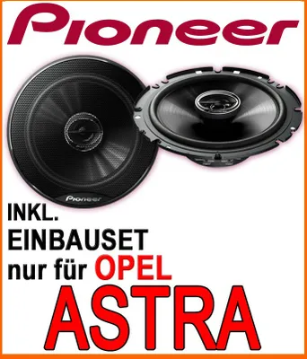 Produktbild von Lautsprecher - Pioneer TS-G1720F - 16,5cm 2-Wege 300 Watt Koax Einbauset passend für Opel Astra F, G, H - justSOUND