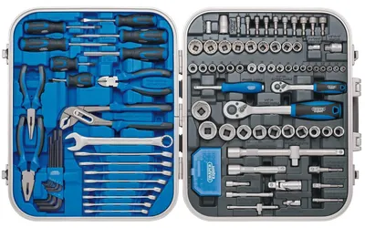 Mechaniker-Werkzeugset, 127-teilig, Blau, in Koffer