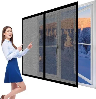 Obrázek produktu pro Automatická síť proti hmyzu pro venkovní použití – magnetická – automatické zavírání – 141 x 194 cm – černá