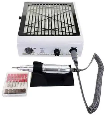 Produktbild von Elektrische Nagelbohrmaschine für Maniküre – 80 Watt und 30.000 U/min mit Staubabsaugung, weiß