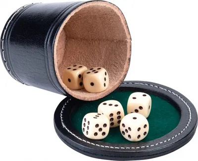 Obrázek produktu pro Pokerový pohár s víkem z černé kůže, 9 cm