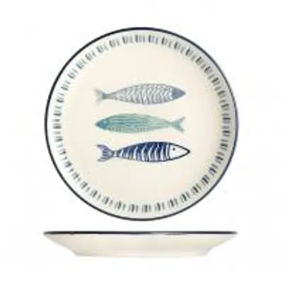 Immagine prodotto di H&H Set 12 Piatti Frutta Sardinas In Stoneware Decorato Cm 19,5
