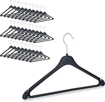Produktbild von PolkaHome® Kleiderbügel 30er Set – Platzsparende Kunststoff-Bügel mit 360° drehbarem Haken für Hosen, Röcke, Hemden & Kleider