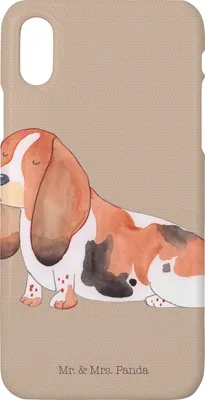 Produktbild von Mr. & Mrs. Panda Iphone 10 Handyhülle Hund Basset Hound - Hundeglück - Geschenk, Hülle, Süß, X, Handy, Sprüche, Cover