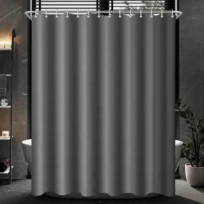 Produktbild von Duschvorhang Dunkelgrau 240x200cm Wasserabweisend Antischimmel Polyester Stoff