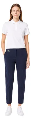 Image de Pantalon chino droit pour femmes Lacoste, couleur marine, taille XS