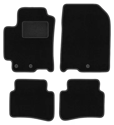 Produktbild von Velours-Fußmatten für Kia Rio IV 2017- (Schrägheck) – 4-tlg, Schwarz, passgenau – Wielganizator LUX