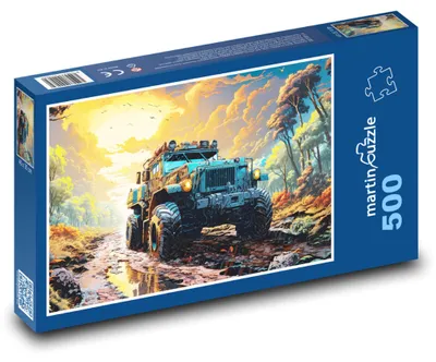 Produktbild von Puzzle 500 Geländewagen in der Wildnis - martinpuzzle